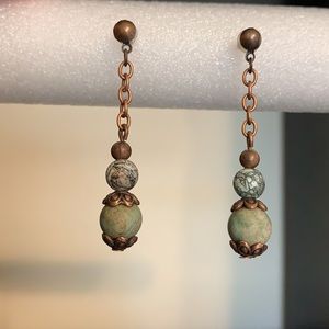 21244 African turquoise earrings.